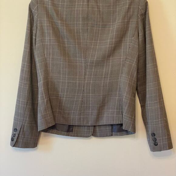 Calvin Klein 4 button up blazer Corpcore gray brown neutral work tweed wool - Picture 7 of 7
